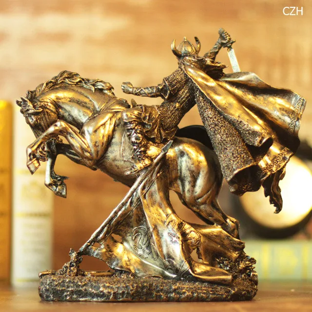 Европейская антикварная статуя рыцаря воина ручной работы Смола кавалериста фигура скульптура украшение искусство и ремесло орнамент аксессуары