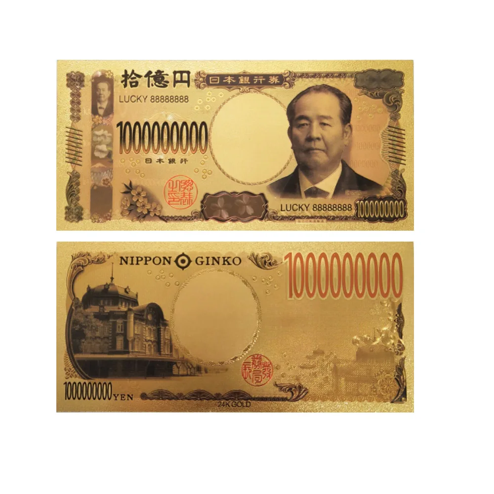 10000 иен сувенир на удачу подарки Япония 24 k позолоченные золотые банкноты коллекции Поддельные Банкноты - Цвет: style 1
