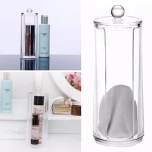 1pcs Transparent Round Container Storage Case For Make Up Cotton/Pad Box Nail Art Remover Paper Wip 17×6.8cm Storage Boxes Bins