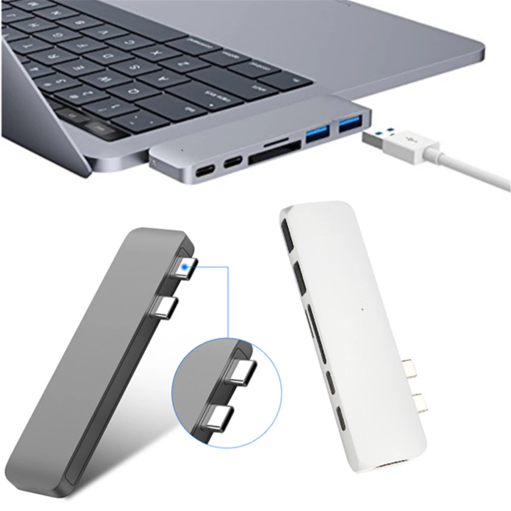Cewaal сплав 7 в 1 двойной USB C концентратор с 4K HD SD/устройство для считывания tf карт 3