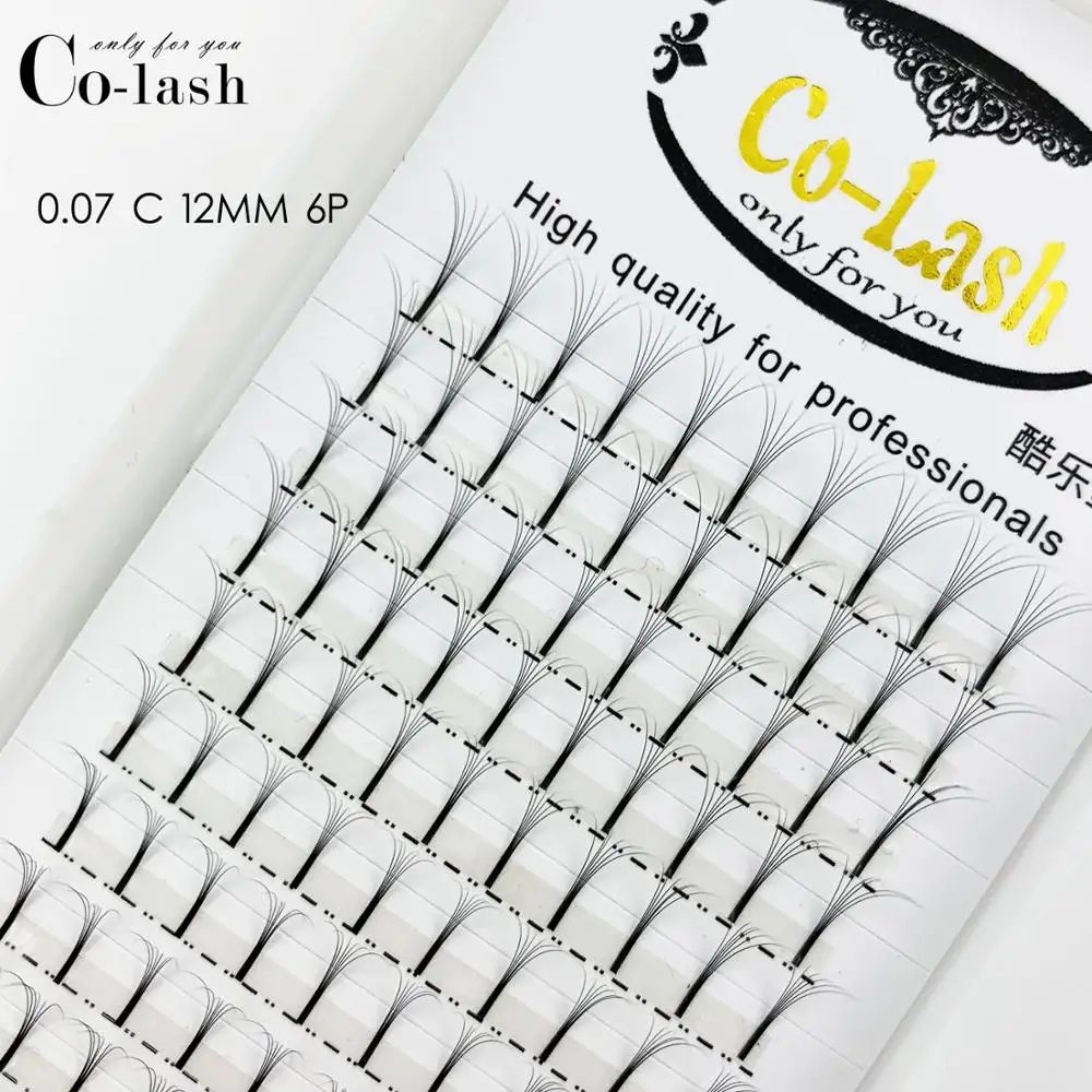 

Colash Lashes 12 Lines Pre Made Volume fans Faux Mink Premade Russian Volume Eyelash Extension Supplies