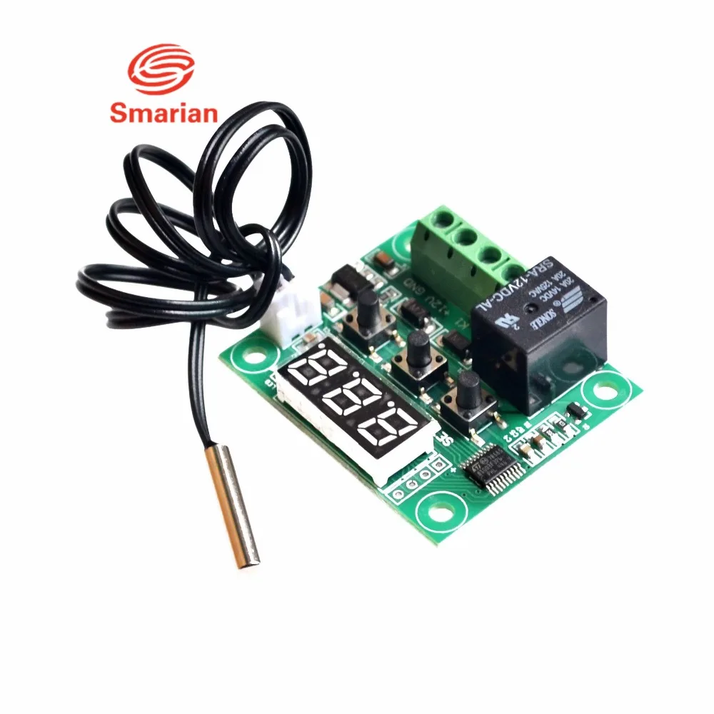 

Official Smarian 1pcs DC 12V -50 to +110 Temperature Control Switch Thermostat Thermometer