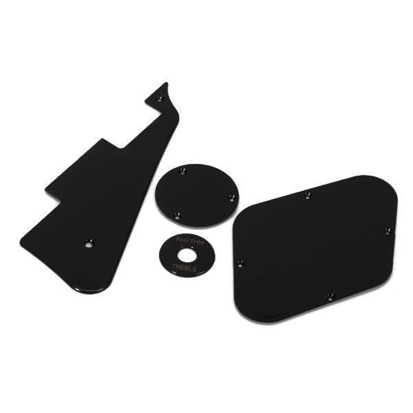 4pcs Black Guitar Pickguard Cavity Cover Switch Cover for Les Paul Replacement