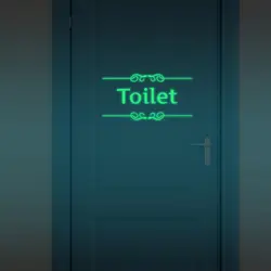 Светящаяся Настенная Наклейка для туалета ванная комната светится в темноте наклейка на дверь s Декор WC внутренние виниловые наклейки