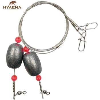 

Hyaena 2pcs Stainless Steel Fishing Leader Wire Fishing Egg Sinker Weight Ready Rigs With Sinker Fishing Swivel Snap Connector