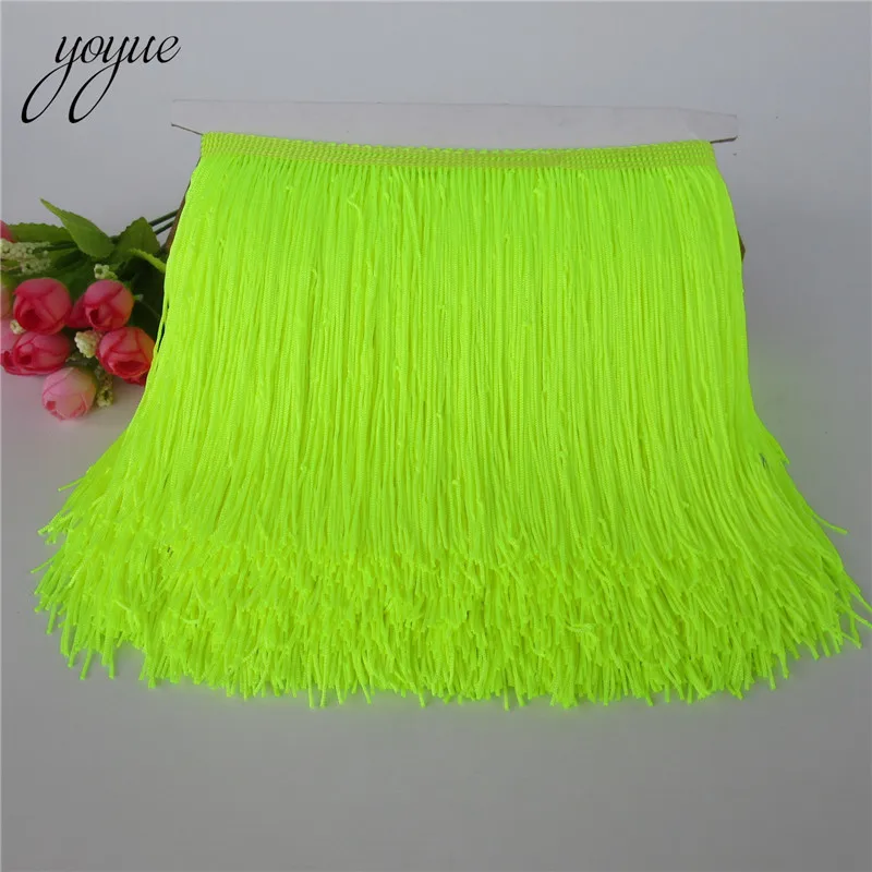 Fluorescent yellow YOYUE полиэстер 10 ярдов 15 см широкая кисточка кружевная бахрома отделка diy бахрома для пошив одежды бахромой Ремесло 31 Цвета - Цвет: Fluorescent yellow