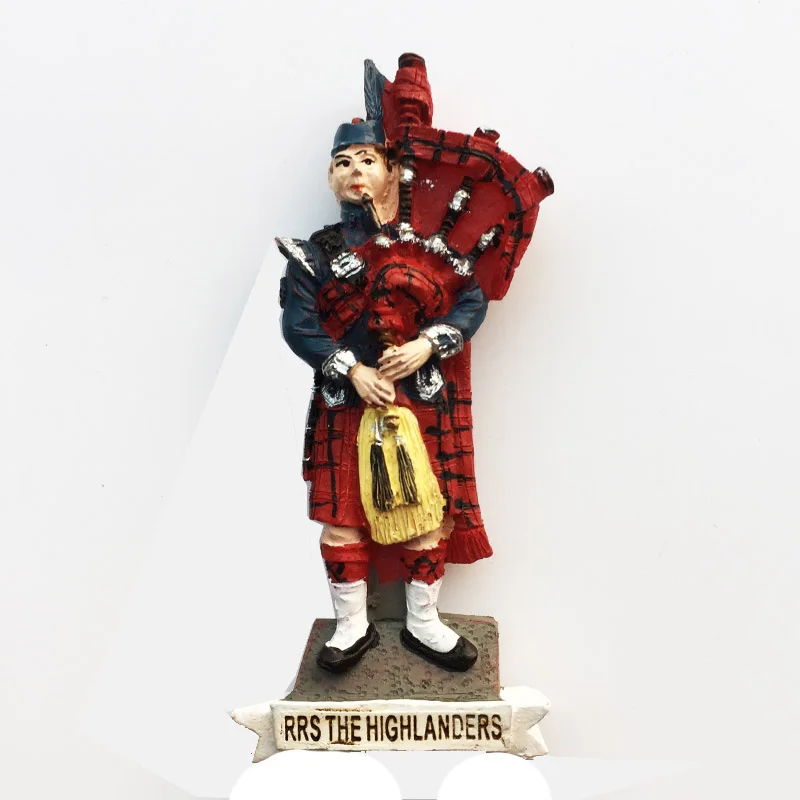 

Lychee British Scottish Bagpipe Plaid Skirt Refrigerator Magnetic Sticker Creative Fridge Magnet Modern Home Kitchen Decor