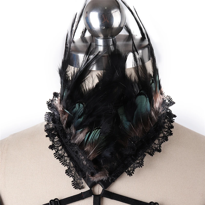 Одежда в стиле рейв женские перо Bralette BurningMan тела жгут черный бандаж, портупея, сетка бюстгальтер стимпанк в готическом стиле, большие размеры, Экзотическая одежда нижнее белье