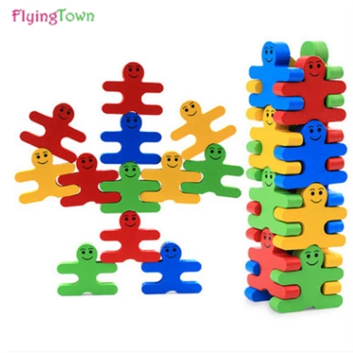 

NEW Wood creative cartoon balance villain stacked music building blocks children wood children early childhood education boy