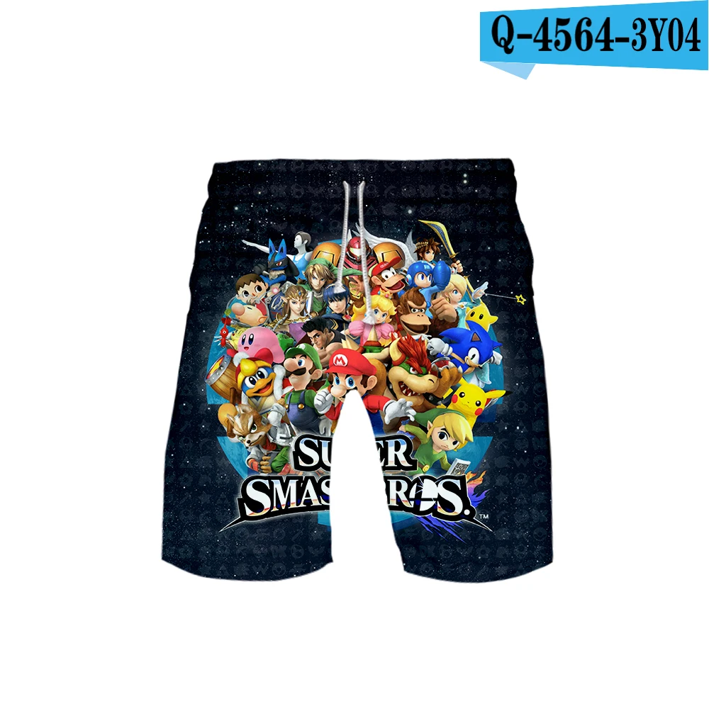 Super Smash Bros. мужские летние повседневные пляжные шорты с 3D принтом, повседневные мужские летние шорты, горячая Распродажа, 3D пляжные шорты плюс - Цвет: Зеленый