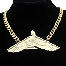 Isis Ankh крыло массивный чокер звено цепи ожерелье женское винтажное египетское Wicca Pagan Indina ювелирные изделия дропшиппинг