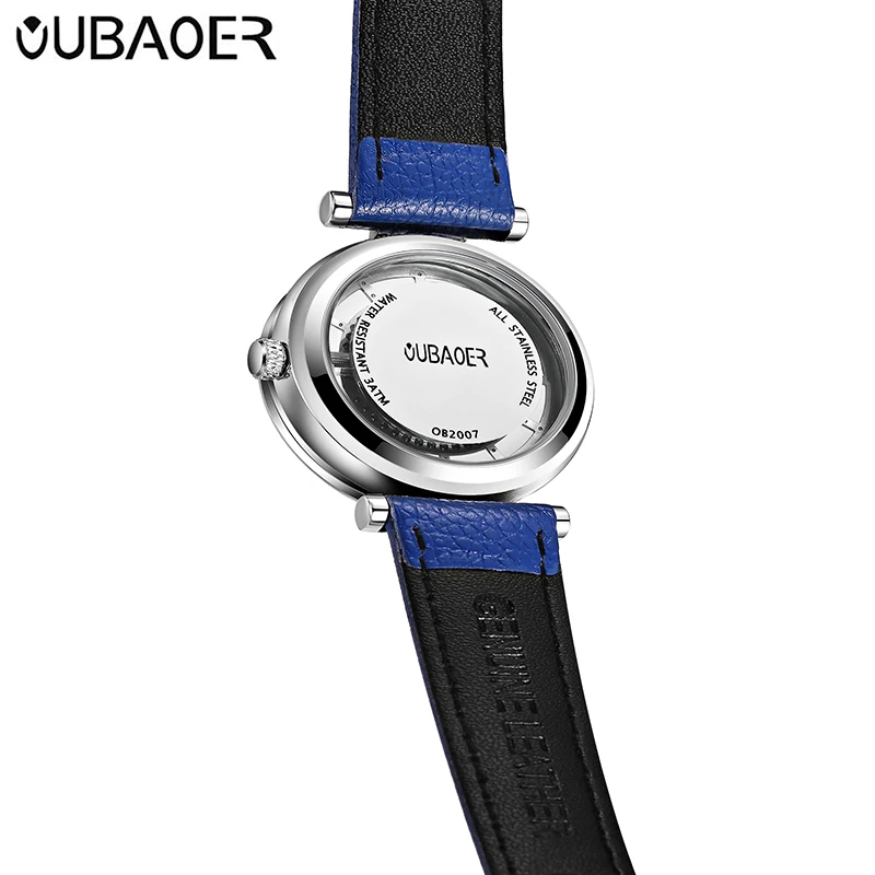 Женские часы-браслет OUBAOER роскошный бренд Montre Femme кожаный ремешок кварцевые часы модные женские часы Relogio Feminino