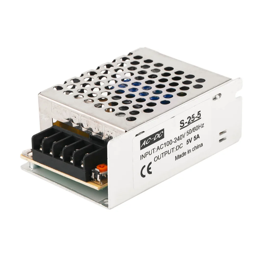 

Hot 5V 5A 50W LED Switching Power Supply Transformer AC100V-240V to DC 5V Steady Output Voltage Shortage Overload Protect