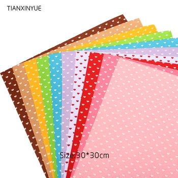 

TIANXINYUE 10PCS/lot 30*30cm Love fabric 100% Polyester Nonwoven Felt Fabric DIY Cloth For Flower&Animal Toy Felts