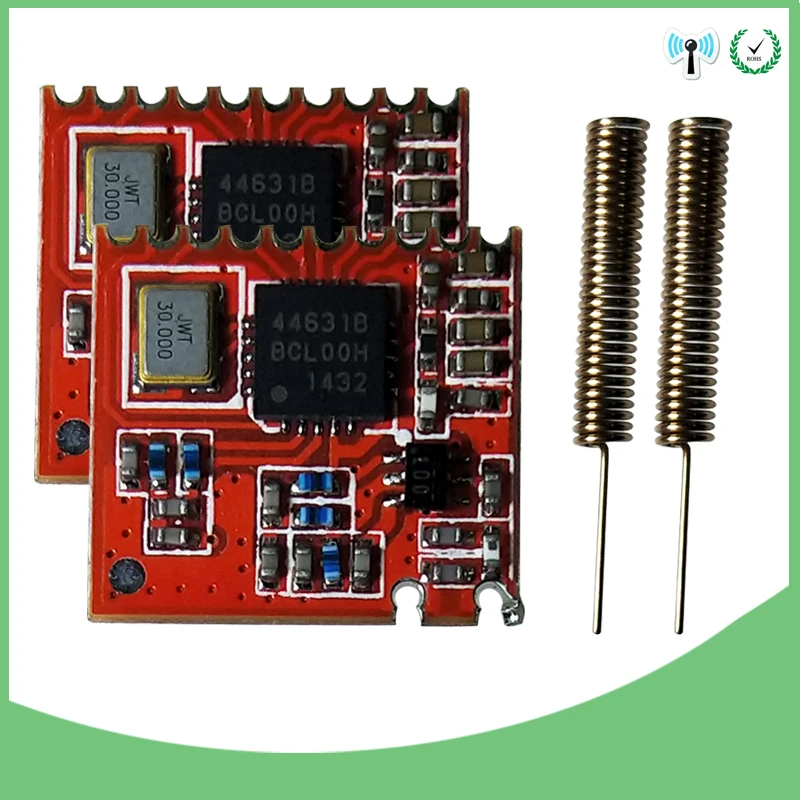 

2pcs 433MHz RF module 4463 chip original Long-Distance communication Receiver and Transmitter SPI IOT and 2pcs 433 MHz antenna