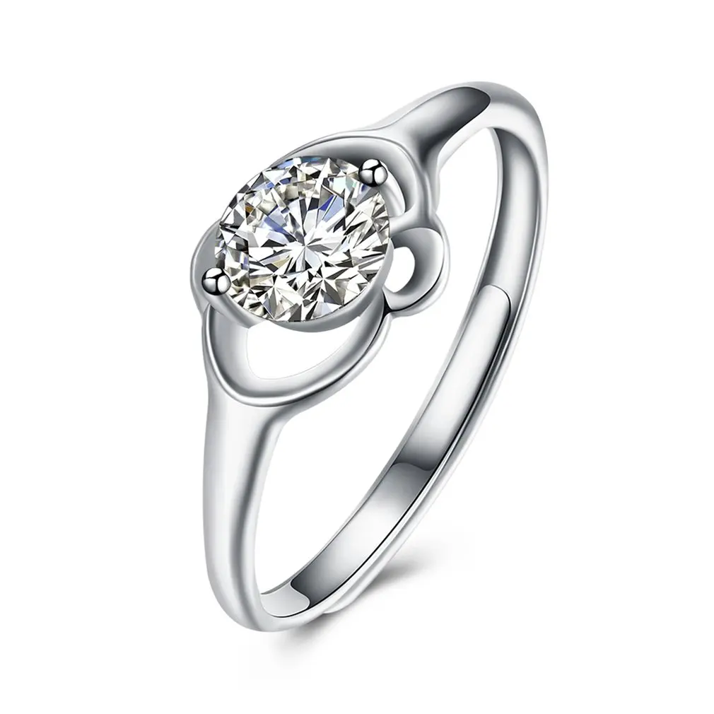 Wedding Lady Adjustable Finger Silver Ring Modern Woman Party Prom Ring
