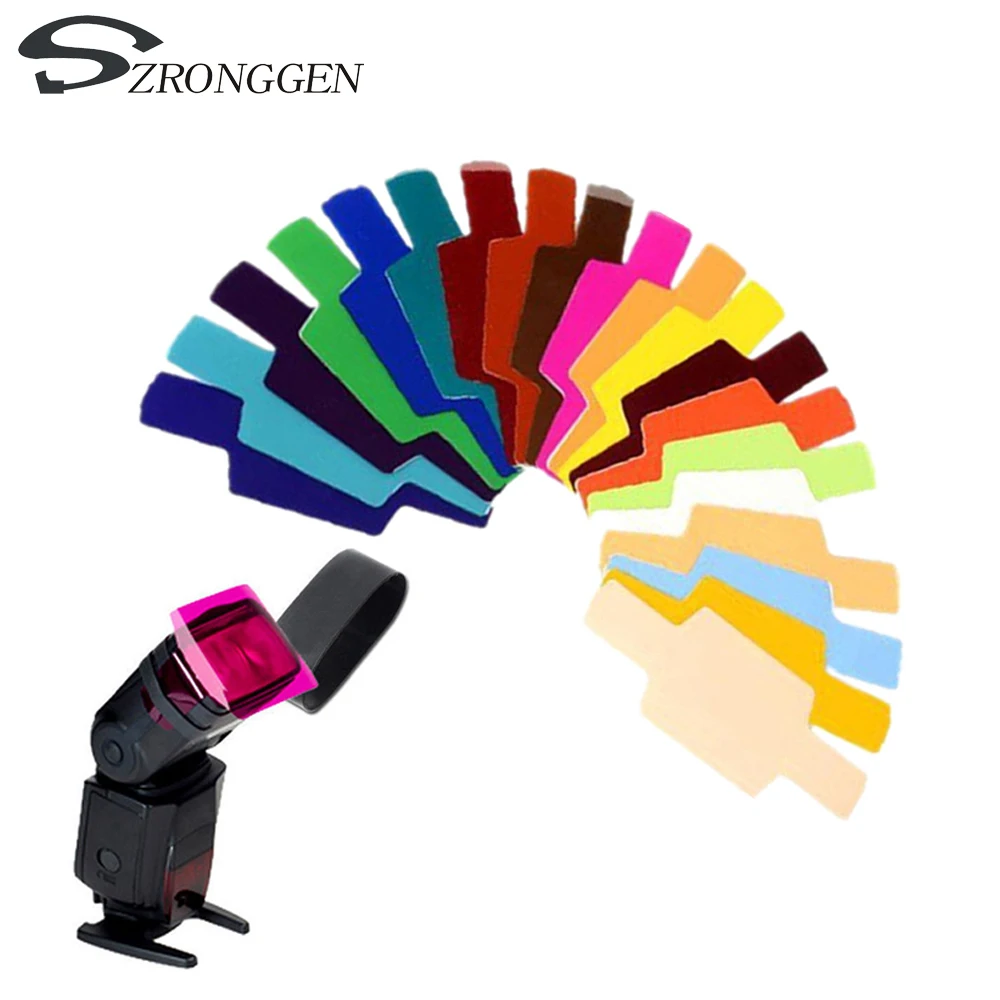 

20 Color Photographic Color Gels Filter Card Lighting Diffuser for Canon Nikon Sony Yongnuo Godox Flash Nissin Speedlite