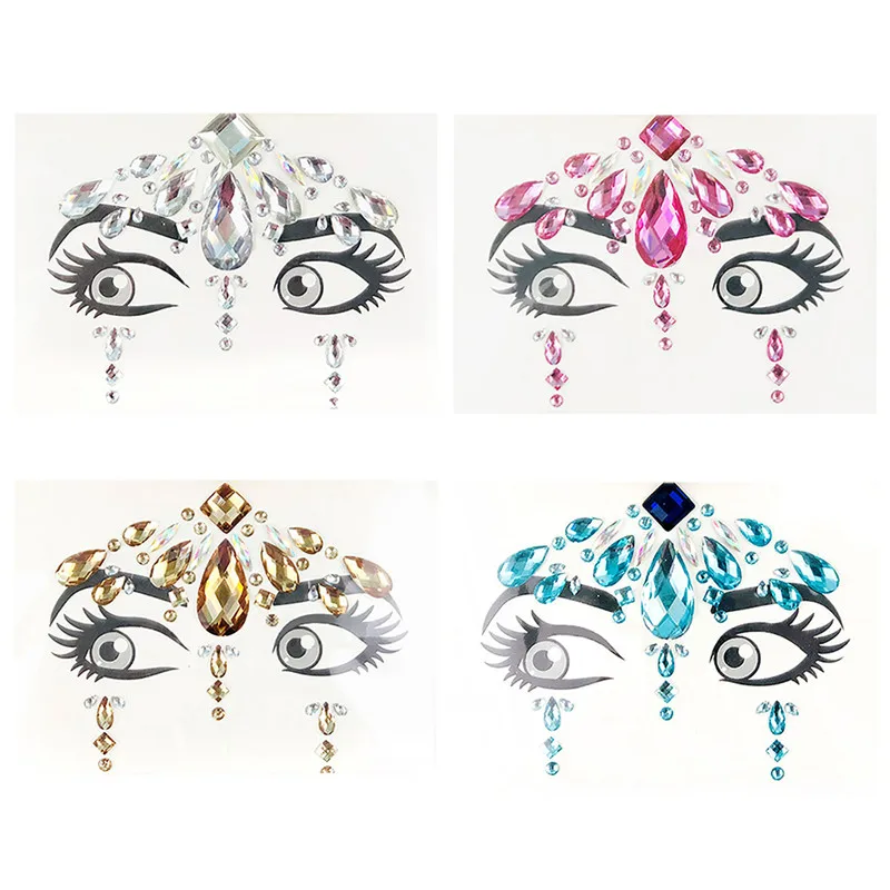 Buy 1PC Glitter Festival Party Face Stickers Easy To Operate Face Gems