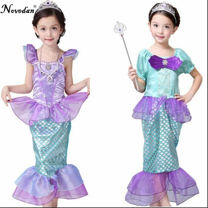 

Girls Halloween Party Cosplay Costume Child Kids The Little Mermaid Ariel Dresses Princess Ariel Mermaid Costume