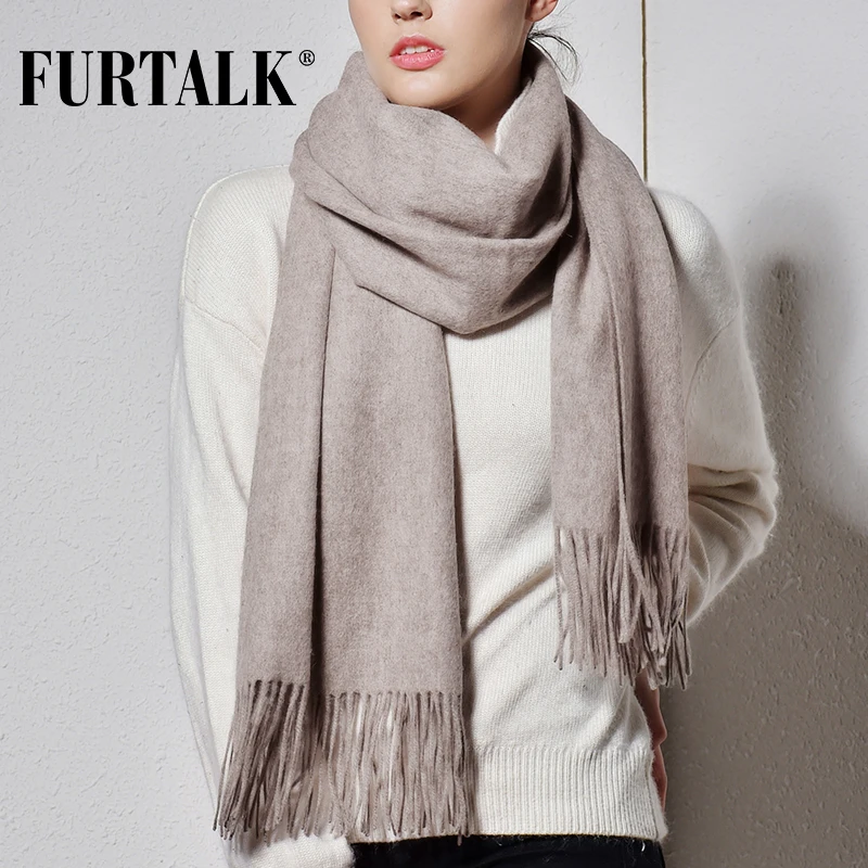 FURTALK 100% Lamb Wool Scarf for Women Wool Pashmina Bandana...