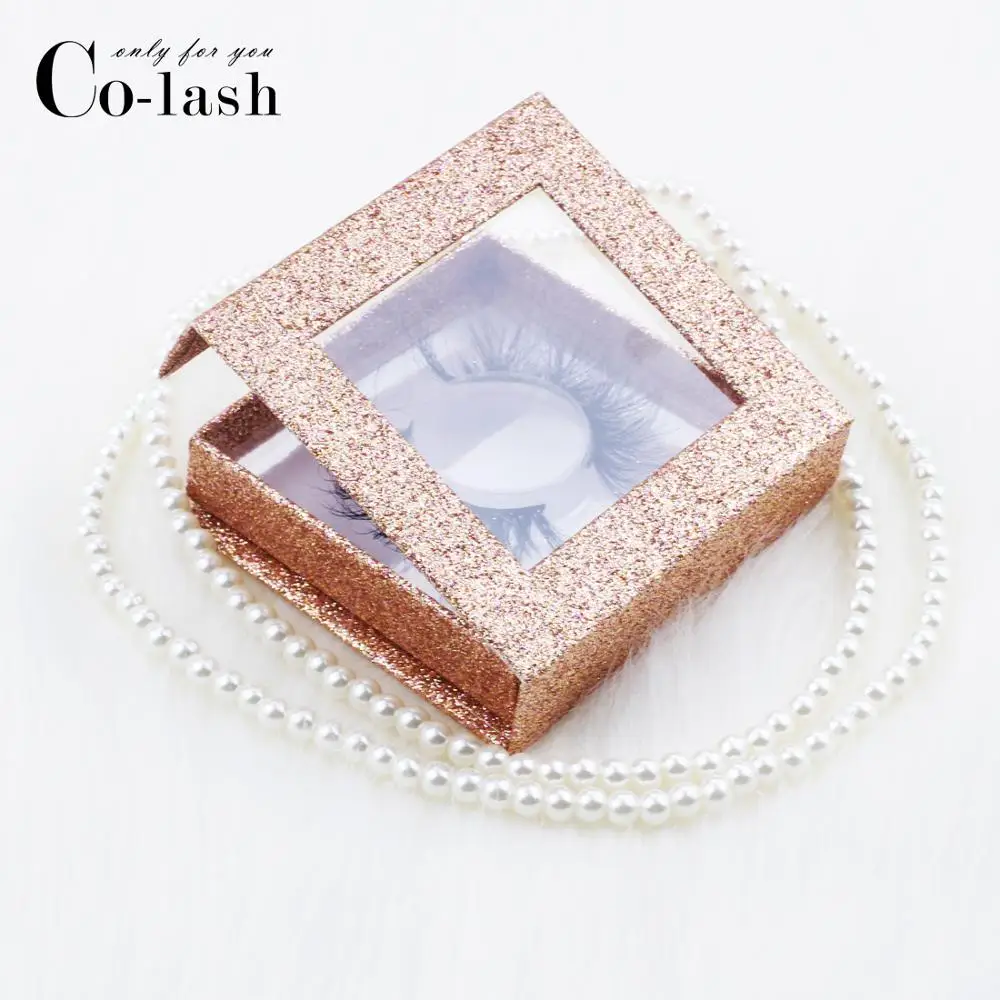 Colash Square False Eyelash Packaging Box Custom your Logo Fake 3d Mink eyelashes Boxes Faux Cils lash strip Case with mink lash