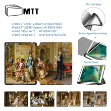 MTT чехол с масляным рисунком для iPad 9,7 дюймов TPU кожаный смарт-чехол для iPad Air 1 Air 2 Авто Режим сна/пробуждения планшет защитный чехол