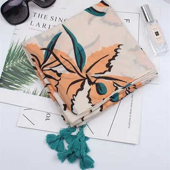 

2018 flowr scarf tassel shawl fashion women scarves and shawls popular Muslim print hijab foulard bohemian design wrap 10pcs/lot