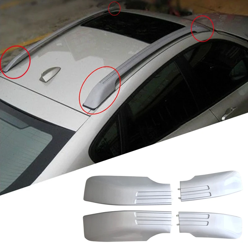 Для BMW X6 E71 2008- серебро экстерьер автомобиля Автомобильный багажник на крышу Rail конец крышка основа Замена для крышки 4 шт