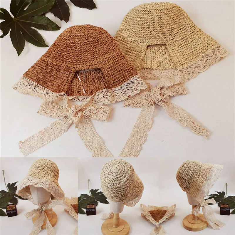 PUDCOCO для женщин; для маленьких девочек; практичные Семейные шляпы; летняя шляпа в рыбацком стиле; пляжный зонтик принцессы; соломенная солнцезащитная Кепка; Панама; s