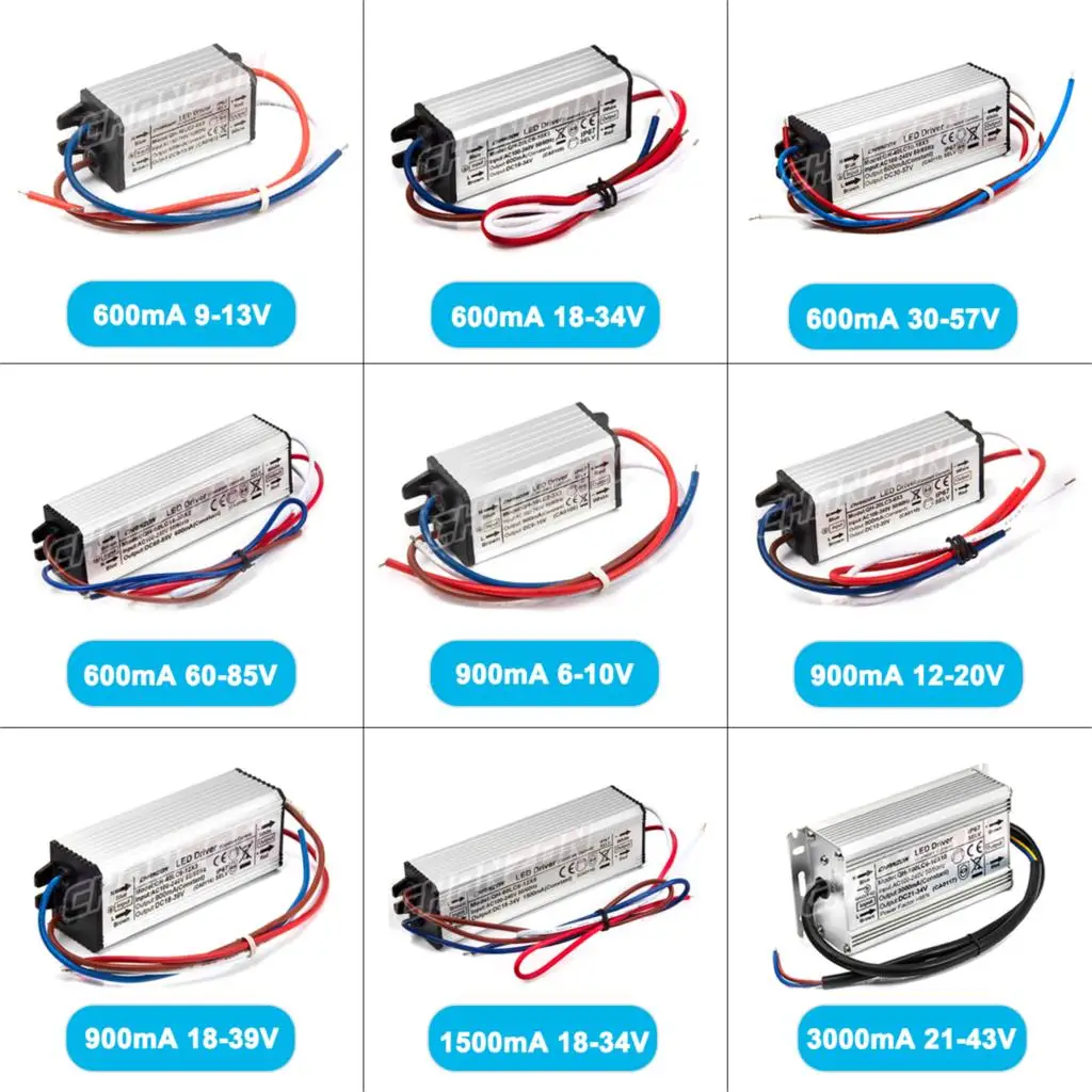 С драйвером постоянного тока для светодиода водонепроницаемый IP65 1W 3W 5W 10W 20W 30W 36W 50W 100W AC 100 V-240 V вход 110V 220V трансформатор освещения
