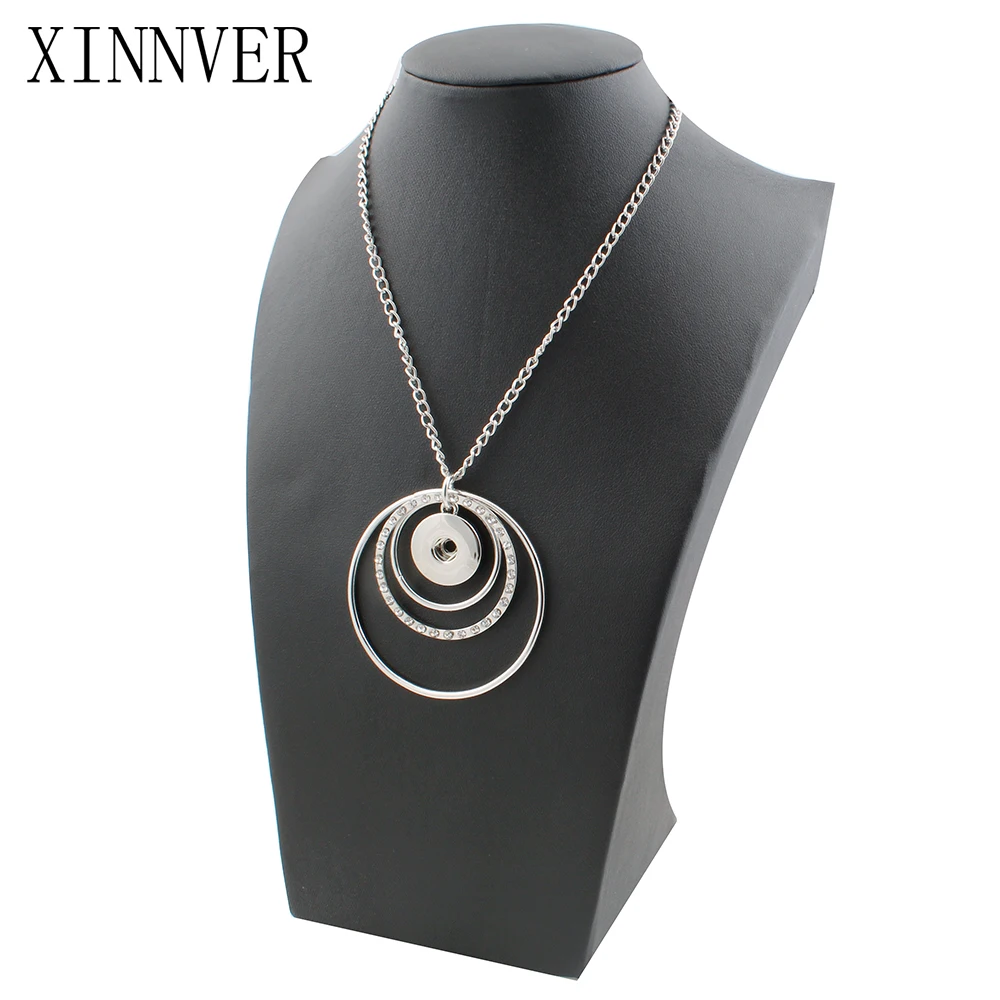 

Xinnver Snap Button Jewelry 18mm Button Charms Pendant Necklace With Link Chain ZG025