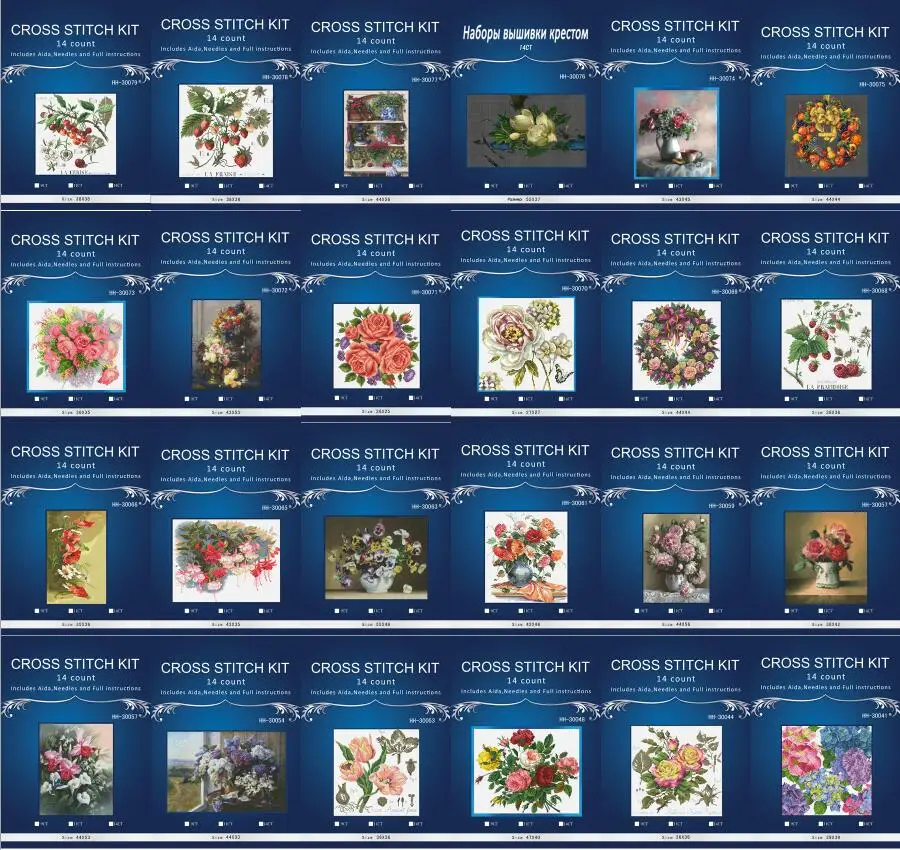 

oneroom,Needlework,DIY DMC Cross stitch,Sets For Embroidery kit 14ct cotton thread scenery flowers Cross-Stitching 1