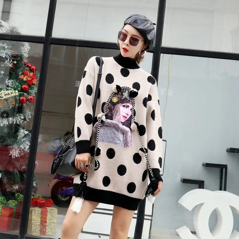 Best Price Thailand Tide brand 2018 winter new ageing long paragraph Christmas sweater female loose thin wool sweater Best Price Thailand Tide brand 2018 winter new ageing long paragraph Christmas sweater female loose thin wool sweater