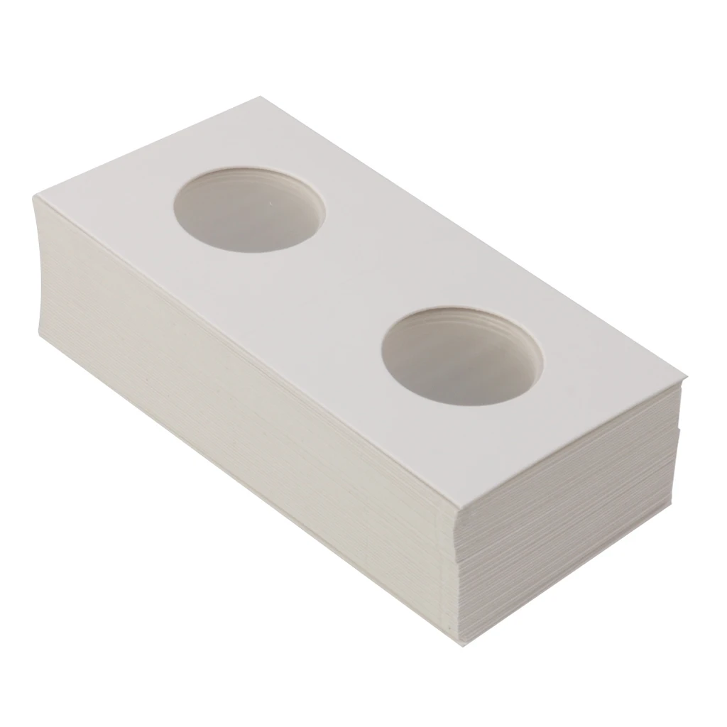 2x2 Cardboard 23mm Coin Flip Holders for Dollar, Pennies, Quarters - 50 Pieces