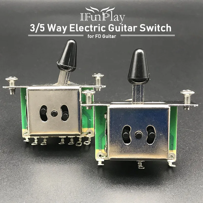 

3/5 Way Guitar Pickup Selector Switch with Black Tip Cap for FD TL Style Electric Guitar Guitarra Part Accessories