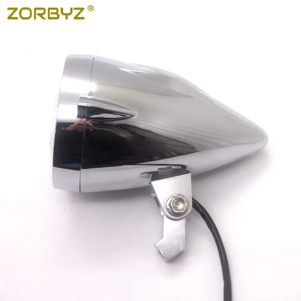 Zorbyz Универсальный Chrome светодиодный ABS пуля фары с белый Ангельские глазки для Harley Honda мотоцикл yamaha