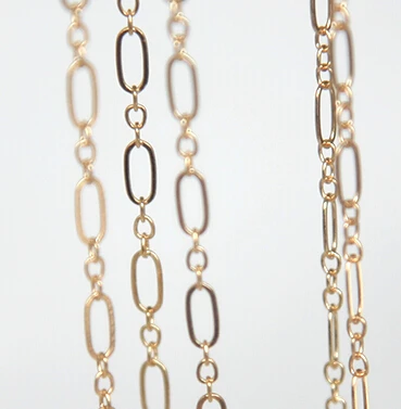 chain jewelry findings approx 3mm 30cm oval thin filled flat gold