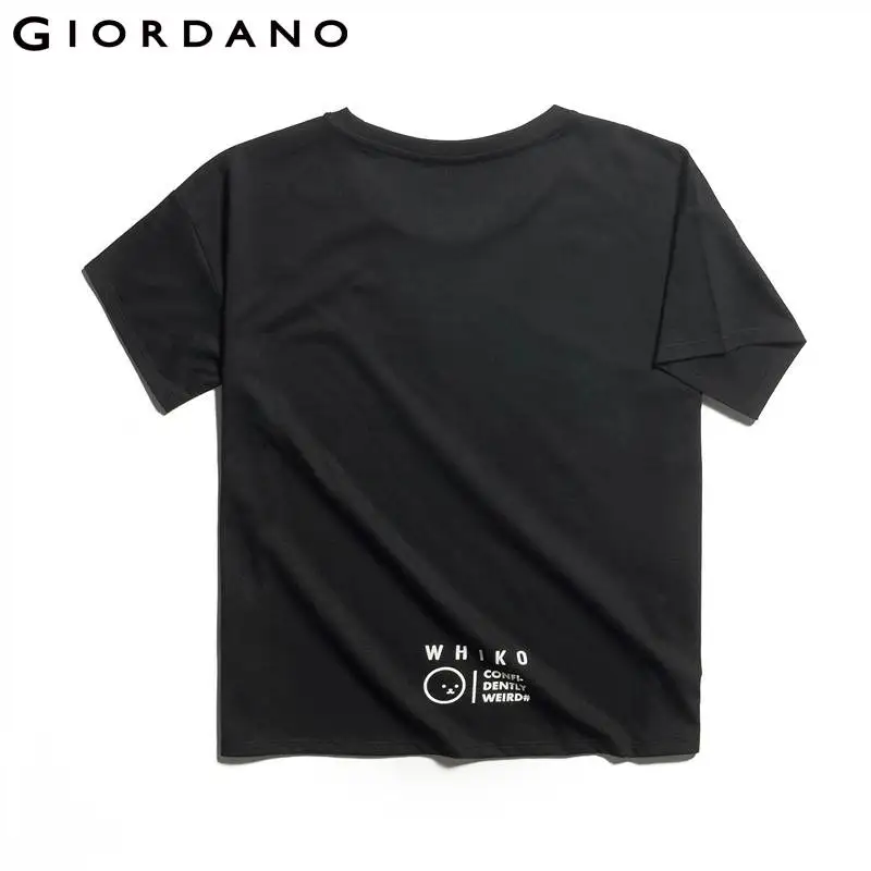 Giordano Женская летняя футболка Серия WHIKO печать графическая 100% хлопок Новая мода
