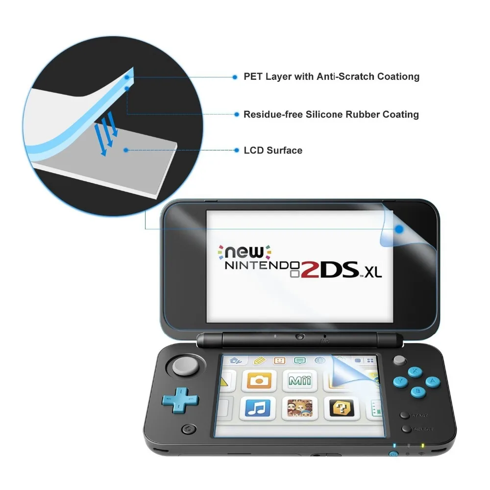 Nand 2DS XL LL 9 H экран защитный фильтр Защитная пленка Закаленное Стекло Топ ЖК-дисплей для NAND 2DS XL LL