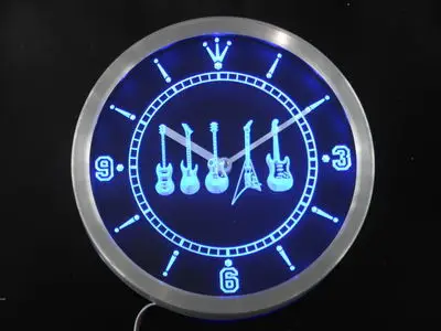 nc0450 Guitar Weapons Hero Bar Beer Neon Sign LED Wall Clock|wall clock