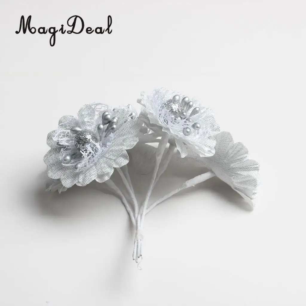 MagiDeal Beautiful Artificial Silk Flower Bouquet for DIY Garlands Wedding Garland Scrapbooking Gift Box Craft Project 4.5cm