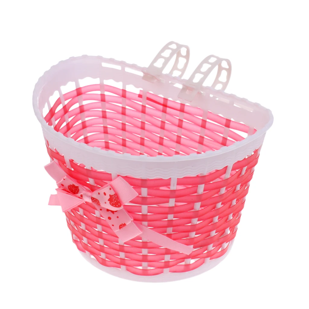 Clearance Bicycle Accessories Baskets Bike Pannier Bicycle Bowknot Front Basket Shopping Bike Bag For Kids Girls Detachable 5