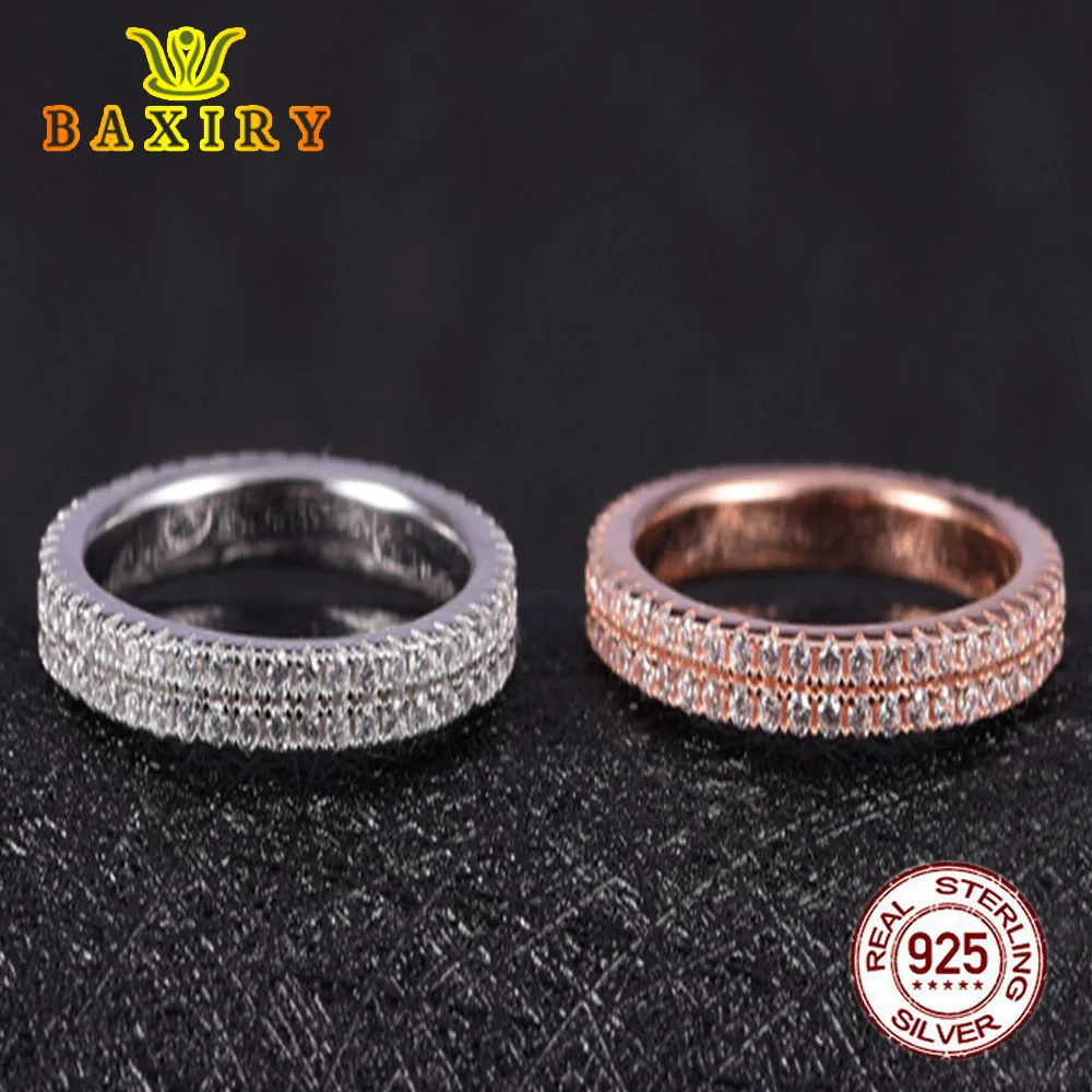 

925 Sterling Silver Rings For Women Zircon Simple Round Finger Accessories Promise Rose Gold Ring Female Sevgili Wedding Jewelry