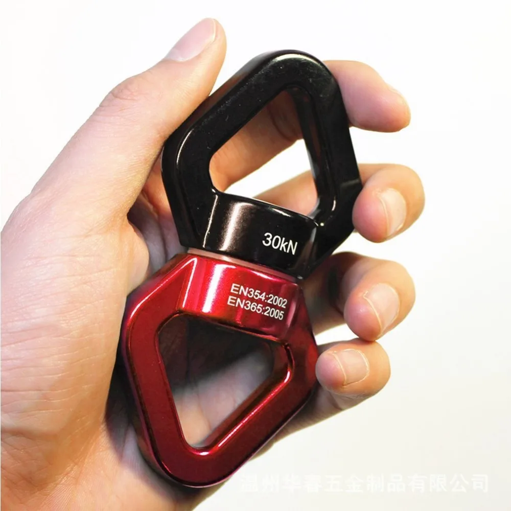 30KN Climbing Swivel Connector Rope Rotating Belay Safety Rappel Device Rock Carabiner hanging swings Climb Equipment