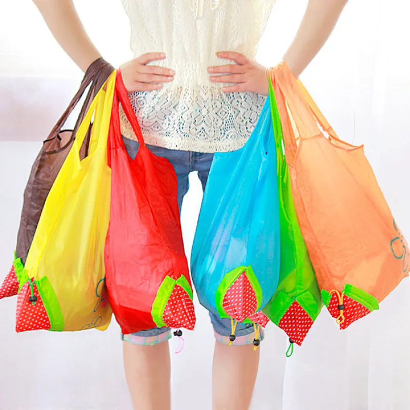 

Strawberry Shopping Bag Eco Bag Folding Fashion Portable Storage Tote