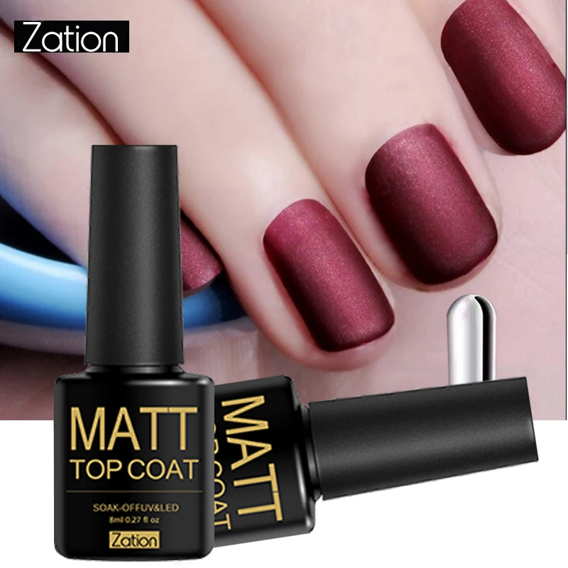 

Zation Matt Top Coat Matte UV Gel Soak Off Cleaning Base Top Glue UV Nail Gel Transparent Vernis Color GelPolish Varnish Lacquer