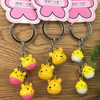 

10set cartoon Winnie the pooh chicken Key Chain Women Men Couple Key Ring Holder Trinkets D173
