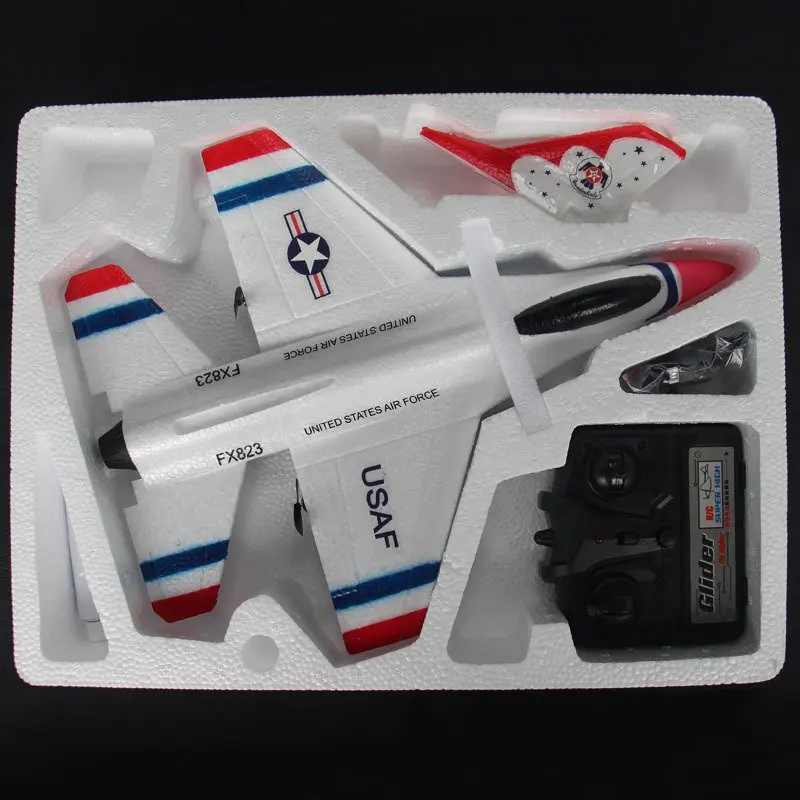 Fly bear FX-823 2,4G 2CH F16 Thunderbirds EPP RC планер самолет RTF режим 2