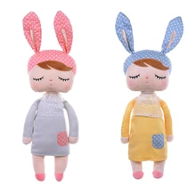 Metoo angela bonecas de pelúcia brinquedo do bebê para crianças menina crianças brinquedos presente rendas coelho recheado & pelúcia animais natal genuíno(China)