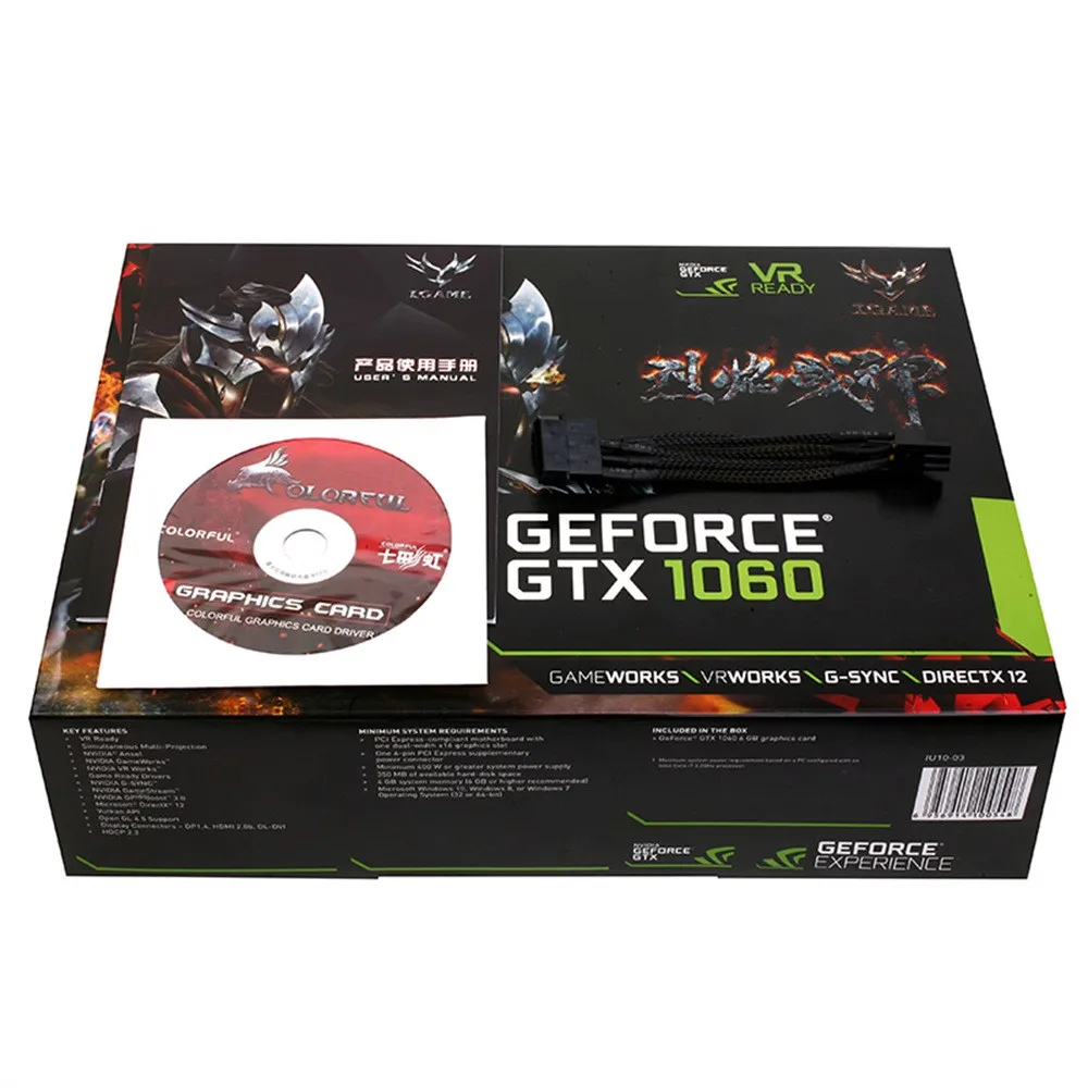 

Colorful iGame GTX1060 U-3G Gaming Video Graphics Card 1556-1771MHz/8008MHz I2M5 M0313